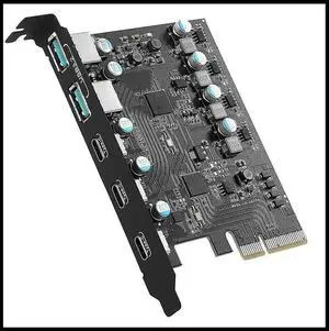 FOR PCIe To USB 3.2 Gen 2 Adapter Card PCI Express Expansion Card PCI-E Add on Cards Riser for PC 10/8/7
