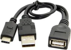 Aomoproing USB 2.0 Female OTG to USB-C Type-C USB 3.1 Data Cable with Power for Cell Phone & Laptop Pro Aomoproing USB 2.0 Female OTG to USB-C Type-C USB 3.1 Data Cable with Power for Cell Phone & Laptop Pro