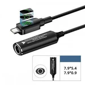 Aomoproing DC Jack 7.9x5.4mm Input to USB-C Type-C Power 140W Smart LED Display Charge Cable for Laptop Phone PD9V/5V/20V/7A Aomoproing DC Jack 7.9x5.4mm Input to USB-C Type-C Power 140W Smart LED Display Charge Cable for Laptop Phone PD9V/5V/20V/7A