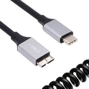Aomoproing USB-C Type-C Host to Micro-USB3.0 Male OTG Stretch Coiled Cable 100cm Extension 5Gbps for Disk Phone Camera Data Aomoproing USB-C Type-C Host to Micro-USB3.0 Male OTG Stretch Coiled Cable 100cm Extension 5Gbps for Disk Phone Camera Data