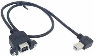 Aomoproing U2-132-RI-0.5M 90 Degree Right Angled USB B Type Male to Female extension cable with screws for Panel Mount 50cm Aomoproing U2-132-RI-0.5M 90 Degree Right Angled USB B Type Male to Female extension cable with screws for Panel Mount 50cm