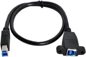 Aomoproing U3-092-BK Super Speed USB 3.0 Back Panel Mount B Female To Male B Type Extension Cable 0.5m Aomoproing U3-092-BK Super Speed USB 3.0 Back Panel Mount B Female To Male B Type Extension Cable 0.5m