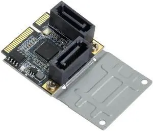Aomoproing Mini PCI-E PCI Express to SATA 3.0 Dual Ports Adapter Converter Hard Drive Extension Card Aomoproing Mini PCI-E PCI Express to SATA 3.0 Dual Ports Adapter Converter Hard Drive Extension Card