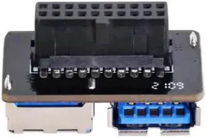 Aomoproing U3-056 Dual USB 3.0 A Type Female to Motherboard 20/19 Pin Box Header Slot Adapter PCBA Flat Type Aomoproing U3-056 Dual USB 3.0 A Type Female to Motherboard 20/19 Pin Box Header Slot Adapter PCBA Flat Type