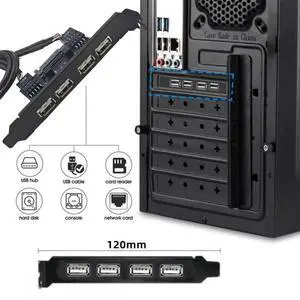 Aomoproing Internal Four USB2.0 Female Mount Panel to Motherboard 9pin Baffle Cable with Extral SATA Power and 12cm Bracket Aomoproing Internal Four USB2.0 Female Mount Panel to Motherboard 9pin Baffle Cable with Extral SATA Power and 12cm Bracket