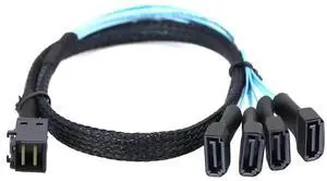 Aomoproing Mini SAS HD SFF 8643 to 4X SATA 7Pin Male Cable \u2013 12Gbps High Speed Server Wire, 30AWG Copper, Black (1m) Aomoproing Mini SAS HD SFF 8643 to 4X SATA 7Pin Male Cable \u2013 12Gbps High Speed Server Wire, 30AWG Copper, Black (1m)