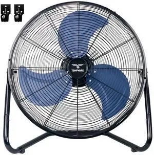 TEMPWARE 20 Inch High Velocity Industrial Floor Fan, Heavy Duty 3-Speed Metal Cradle Fans with 360° Tilt for Workshop, Warehouse, Garage, Factory and Basement