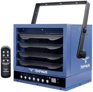 TEMPWARE 7500W Electric Garage Heater with Remote, 240V Hardwired Fan Forced Ceiling Mount Shop Heater with Digital Thermostat and Overheat Protection, Ideal for Warehouse, Workshop