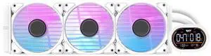 darkFlash DH360D, 360mm AIO Liquid CPU Cooler w/ Display Screen, ARGB PWM Fans, Copper Water Block, Intel & AMD Support,White
