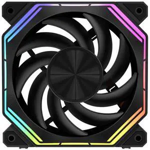 darkFlash INF34, Single 120mm ARGB PWM DaisyChain Case Reverse Fans, Fluid Dynamic Bearing, Magnetic Ring Design, Up to 2000RPM,Black