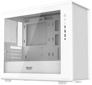 darkFlash BD460M, Micro-ATX PC Case, High Airflow Mesh Front Panel, Tempered Glass Side Panel, Supports 240mm Water Cooling Radiator, Type-C Port,White