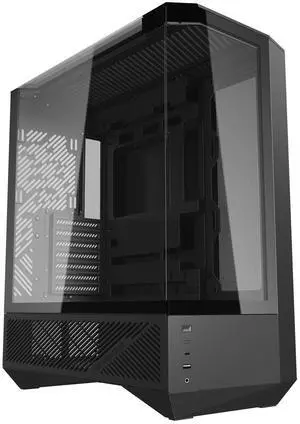 darkFlash DY460, ATX Mid-Tower Gaming Case, 330° Full-View Tempered Glass, Dual-Chamber Back-Connect Layout, Supports up to 400mm GPU & 360mm Radiator, USB-C,Black