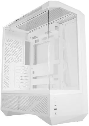 darkFlash DY460, ATX Mid-Tower Gaming Case, 330° Full-View Tempered Glass, Dual-Chamber Back-Connect Layout, Supports up to 400mm GPU & 360mm Radiator, USB-C,White