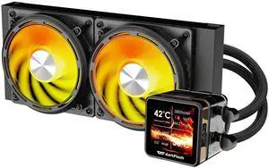 darkFlash DE240, AIO 240mm Liquid CPU Cooler, Dual 120mm PWM Fans, Low-Noise, 2.88 IPS LCD Display, High-Performance Pump, ARGB Sync, Supports AMD AM5/AM4 & Intel LGA1700/1200, White darkFlash DE240, AIO 240mm Liquid CPU Cooler, Dual 120mm PWM Fans, Low-Noise, 2.88 IPS LCD Display, High-Performance Pump, ARGB Sync, Supports AMD AM5/AM4 & Intel LGA1700/1200, White