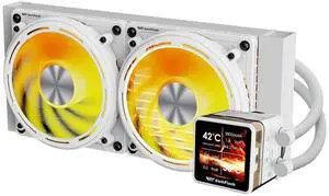 darkFlash DE240, AIO 240mm Liquid CPU Cooler, Dual 120mm PWM Fans, Low-Noise, 2.88 IPS LCD Display, High-Performance Pump, ARGB Sync, Supports AMD AM5/AM4 & Intel LGA1700/1200, Black