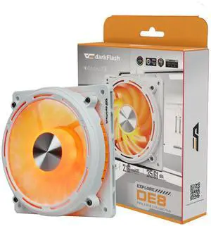 darkFlash EXPLORE DE8R 120mm Reverse Blade PWM ARGB Case Fans Triple Pack - Hydro Bearing - Motherboard ARGB Sync - White darkFlash EXPLORE DE8R 120mm Reverse Blade PWM ARGB Case Fans Triple Pack - Hydro Bearing - Motherboard ARGB Sync - White