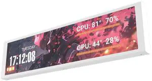 darkFlash V92 9.2" IPS PC Secondary Display, 1920×462 USB Type-C Mini Monitor for PC Case & Desktop, Hardware Monitoring Screen, JPG/GIF/MP4 Custom Display, Rotatable Aluminum Housing,White darkFlash V92 9.2" IPS PC Secondary Display, 1920×462 USB Type-C Mini Monitor for PC Case & Desktop, Hardware Monitoring Screen, JPG/GIF/MP4 Custom Display, Rotatable Aluminum Housing,White