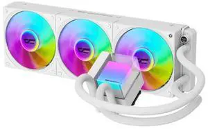 darkFlash CB360 360mm AIO Liquid CPU Cooler, ARGB Infinity Lighting Pump Head, 3x120mm PWM Fans, Pure Copper Cold Plate, 300W TDP Cooling, Intel LGA1851/1700 & AMD AM5 Compatible, White darkFlash CB360 360mm AIO Liquid CPU Cooler, ARGB Infinity Lighting Pump Head, 3x120mm PWM Fans, Pure Copper Cold Plate, 300W TDP Cooling, Intel LGA1851/1700 & AMD AM5 Compatible, White