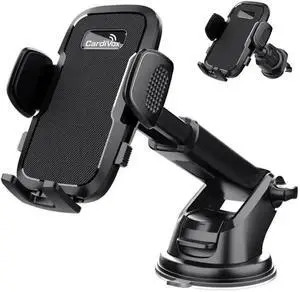CardiVox Smart Car Phone Mount, One-Touch Lock Dashboard & Windshield Holder, 360° Rotation, Strong Suction Cup, Universal CardiVox Smart Car Phone Mount, One-Touch Lock Dashboard & Windshield Holder, 360° Rotation, Strong Suction Cup, Universal