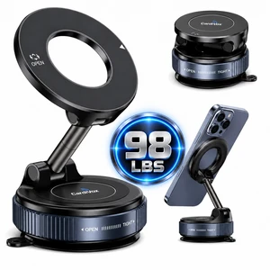 CardiVox Universal Magnetic Car Phone Holder Dashboard & Windshield Mount 360° Full Rotation Foldable Retractable Vacuum Suction Cup Stand - Black CardiVox Universal Magnetic Car Phone Holder Dashboard & Windshield Mount 360° Full Rotation Foldable Retractable Vacuum Suction Cup Stand - Black