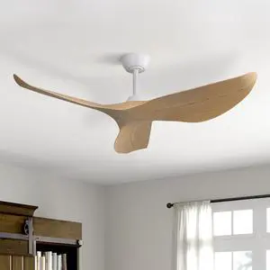 Sofucor 52'' Downrod Ceiling Fan No Light with Remote Control Reversible 6 Speeds Timer Fan Indoor Outdoor Modern 3 Blades Noiseless Ceiling Fan for Living room Bedroom
