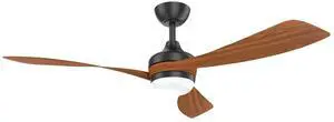Sofucor 52in Modern Ceiling Fan with Dimmable LED Light and Reversible DC ABS Blades Curved US Ceiling Fans 3 CCT Memory Large Airflow Noiseless Reversible 6 Speeds 3 Timers Indoor for Farmhouse