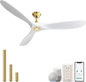 Sofucor 60Inch Indoor Outdoor Modern Smart Remote & Compatible with Alexa/Google/App Ceiling Fan High CFM Ceiling Fan