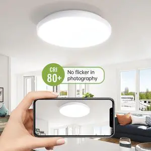 Sofucor 18W Modern LED Flush Mount Ceiling Light 11 Inch Low Profile Light Fixture White Thin Round Ceiling Light for Kitchen Bedroom Living Room 6500K