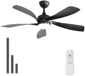Sofucor 52 Inch Ceiling Fans with Lights and Remote 6-Speed 3 CCT 3-Timer Low Profile High CFM Ceiling Fan Noiseless for Living Room Bedroom Patio