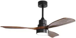 Sofucor 48 Inch Casual Bedroom Ceiling Fan with Light Kit and Remote Indoor Outdoor Wood Blades Ceiling Fan