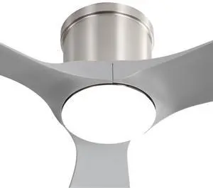 Sofucor 52 Inch Remote Control Ceiling Fan With LED Light Adjustable 6 Wind Speeds Timeable Brushed Nickel Low Profile Ceiling Fan