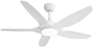 Sofucor 48 Inch White Ceiling Fans with Lights and Remote Large Airflow High CFM Modern Ceiling Fan Dimmable 6-Speed 3-Timer Reversible DC for Bedroom Living Room