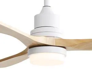 Sofucor 52 inch Solid Wood Ceiling Fan with Lights and Remote Low Profile Outdoor Indoor Modern 3 Blade Fan for Living Room Bedroom Farmhouse Patio