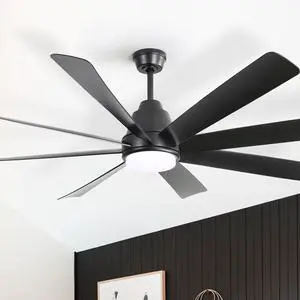 Sofucor 72 inch Ceiling Fans Light Kits with Remote Reversible DC Motor Dimmable Timing 6 Speed 3CCT LED Light Chandelier Industrial Ceiling Fan for Bedroom