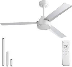 Sofucor Modern Ceiling Fans without Lights 52 Inch Ceiling Fan No Light with Remote Outdoor Ceiling Fans for Patios Bedroom DC Motor Reversible 3 Blades Timer Sofucor Modern Ceiling Fans without Lights 52 Inch Ceiling Fan No Light with Remote Outdoor Ceiling Fans for Patios Bedroom DC Motor Reversible 3 Blades Timer