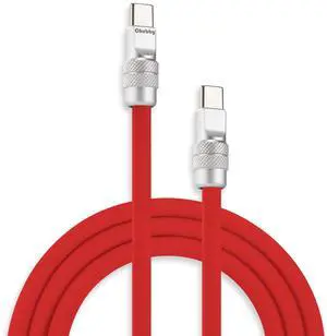 chubbycable Chubby 2.0 Fast Charging Cable Durable Soft Silicone USB C Cable 240W Extra Thick Phone Charger Cord Data Transfer Cord, Red, Type-C to Type-C, 16.4 FT