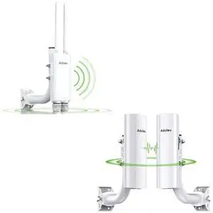Gigabit Wireless Bridge with Mounts,AdaLov Point to Point/Multipoint WiFi Bridges,Outdoor CPE with 100/1000Mbps+Adalov Outdoor Wi-Fi Access Point with Bracket Mount, 1200Mbps Long Range Wifi Extender,