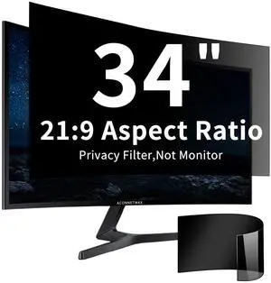 ACONETMAX 34 Inches Privacy Screen Filter for Curved 21:9 Monitor, Computer Ultrawide Anti Glare Blue Light Shield Protector Film
