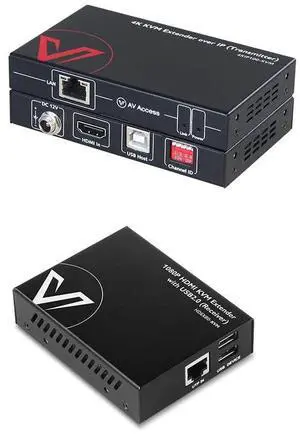 4K HDMI USB KVM Extender up to 120M(390ft) Bundle with 1080P HDMI KVM USB Extender Over Cat5e/6/6a/7 up to 80M(260ft)