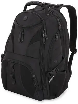 SwissGear 1900 Scansmart TSA 17 Laptop Backpack, Black/Black, 19-Inch