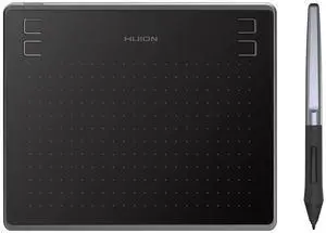 Drawing Tablet HUION HS64 Beginner Graphics OSU Tablet with Battery-Free Stylus 8192 Pressure Sensitive for Digital Art, Painting & Design, Compatible with Windows, Mac, Android & Linux Black