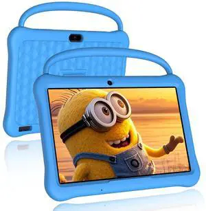 NEWISION 10 inch Kids Tablet, Android 13 Tabletas for Kids 64GB, Large HD IPS Display,iWawa Pre Installed, Parental Control,Educational Games,Toddler Tablets with Case,WiFi,Bluetooth(Blue)