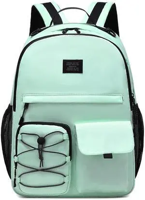 Lohol Casual Backpack for Teen Boys Girls, Stylish Daypack with Anti Theft Pocket for School, Work, or Travel (Light Green)