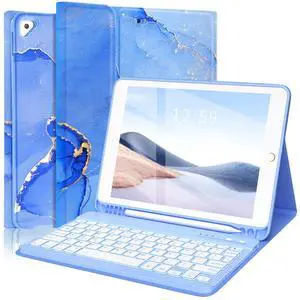 FUWANG Keyboard Case for iPad 9th 8th 7th Generation 10.2 inch, Detachable 7 Colors Backlit for iPad 9th Generation Case with Keyboard, Keyboard Case for iPad Pro 10.5"/Air 3rd Gen, with Pencil Holder