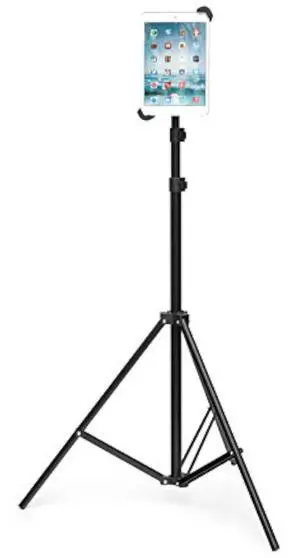 GRIFITI Nootle Universal Tablet Tripod Mount Adjustable Stand - Mini Ball Head & Travel Case Holder for All 7 to 11 Tablets 1/4-20 and Other Tablet Height Tall Standing (Small to Standard)