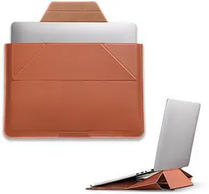 MOFT Laptop Sleeve Bag for MacBook Computer Expandable Storage, Two Adjustable Angles Laptop Stands, Ultra-Slim Stylish Pieces Laptop Case Sleeves, Sienna Brown, 15"-16"