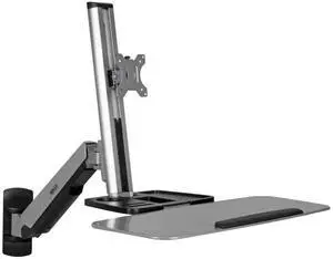Tripp Lite Wall Mount for Sit Stand Desktop Workstation Height-Adjustable Standing Desk, Single Display (WWSS1332W),Silver