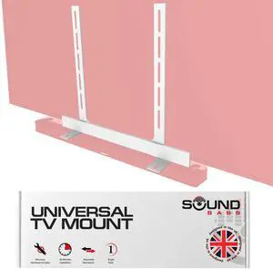 Universal Under TV Mount, White, Compatible with Bose Smart Soundbar 300/500/550/600/700/900/Ultra, TV Speaker, Soundtouch 300 - Invisible Once Fitted, Fast & Easy Way to Mount Your Sound Bar