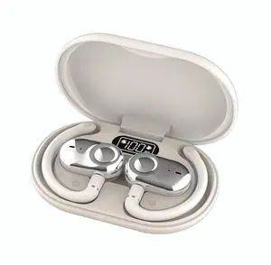 URIZONS Earhook TWS Gaming On Ear Earbuds Wireless Earphones - Low-Latency with Charging case Bluetooth Over Ear Headphones TWS Headset Suitable for Gamers/Runners/Fitters/Sport -Beige
