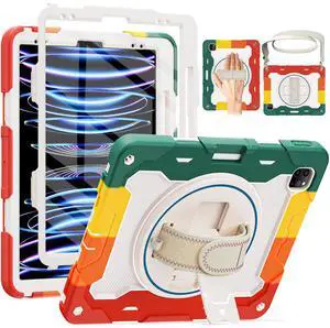 ROISKIN for iPad Pro 12.9 -Inch Case (6th, 5th, 4th & 3rd Gen) with HD Screen Protector, 360 Stand, Hand Strap, Pencil Holder,Shoulder Strap,Rugged Bulky Full Body 12.9 iPad Pro Case